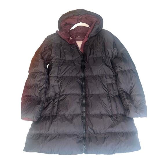 prAna Women’s Black Long Puffer Coat Hooded Insulated Winter Jacket XS - Picture 1 of 10